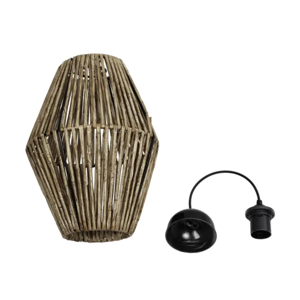 GLOBOSTAR® CASTILLO 205-0046 Boho Κρεμαστό Φωτιστικό Οροφής με Ντουί 1 x E27 AC 220-240V IP20 - Μπεζ - M26 x Π26 x Υ36cm - Image 11