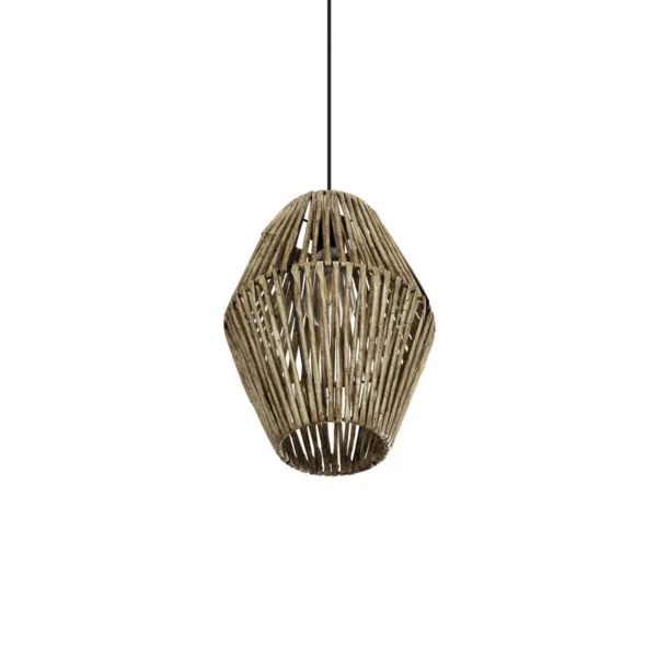 GLOBOSTAR® CASTILLO 205-0046 Boho Κρεμαστό Φωτιστικό Οροφής με Ντουί 1 x E27 AC 220-240V IP20 - Μπεζ - M26 x Π26 x Υ36cm - Image 5