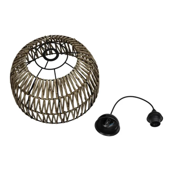 GLOBOSTAR® ARANCIA 205-0047 Boho Κρεμαστό Φωτιστικό Οροφής με Ντουί 1 x E27 AC 220-240V IP20 - Μπεζ - M35 x Π35 x Υ26cm - Image 11