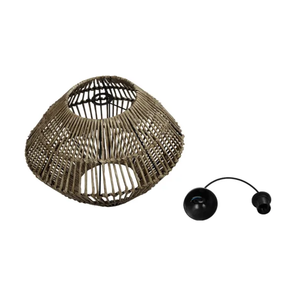 GLOBOSTAR® KEGEL 205-0048 Boho Κρεμαστό Φωτιστικό Οροφής με Ντουί 1 x E27 AC 220-240V IP20 - Μπεζ - M46 x Π46 x Υ35cm - Image 11