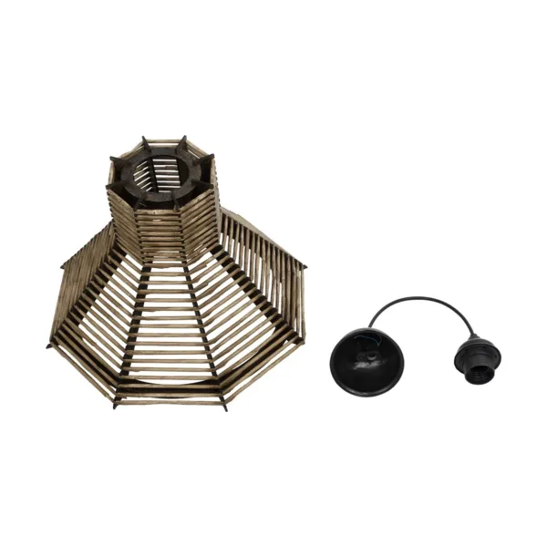 GLOBOSTAR® MEGALISTO 205-0051 Boho Κρεμαστό Φωτιστικό Οροφής με Ντουί 1 x E27 AC 220-240V IP20 - Μπεζ - M40 x Π40 x Υ26cm - Image 11