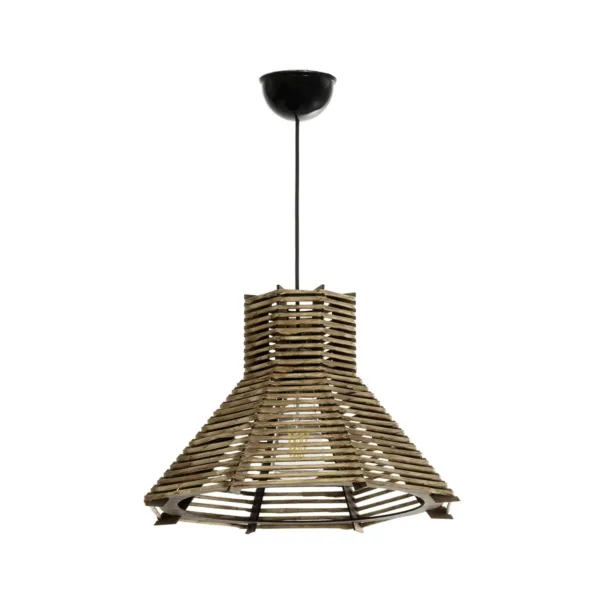 GLOBOSTAR® MEGALISTO 205-0051 Boho Κρεμαστό Φωτιστικό Οροφής με Ντουί 1 x E27 AC 220-240V IP20 - Μπεζ - M40 x Π40 x Υ26cm - Image 3