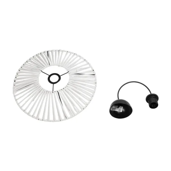 GLOBOSTAR® JAPAN 205-0052 Boho Κρεμαστό Φωτιστικό Οροφής με Ντουί 1 x E27 AC 220-240V IP20 - Λευκό - M40 x Π40 x Υ8cm - Image 10