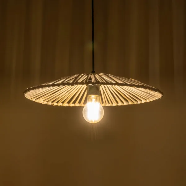 GLOBOSTAR® JAPAN 205-0052 Boho Κρεμαστό Φωτιστικό Οροφής με Ντουί 1 x E27 AC 220-240V IP20 - Λευκό - M40 x Π40 x Υ8cm - Image 2