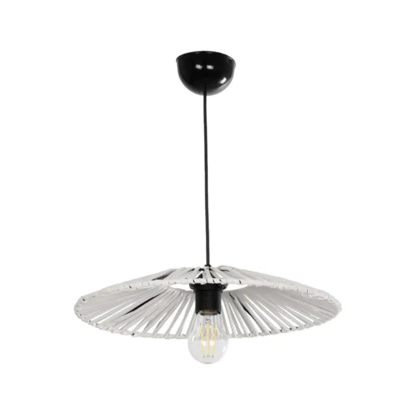 GLOBOSTAR® JAPAN 205-0052 Boho Κρεμαστό Φωτιστικό Οροφής με Ντουί 1 x E27 AC 220-240V IP20 - Λευκό - M40 x Π40 x Υ8cm - Image 3
