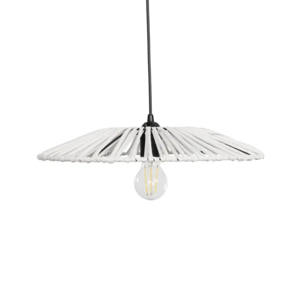 GLOBOSTAR® JAPAN 205-0052 Boho Κρεμαστό Φωτιστικό Οροφής με Ντουί 1 x E27 AC 220-240V IP20 - Λευκό - M40 x Π40 x Υ8cm - Image 4