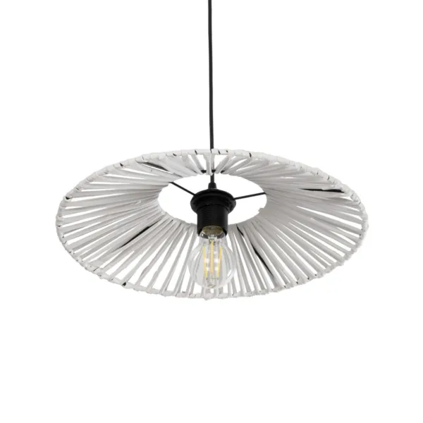 GLOBOSTAR® JAPAN 205-0052 Boho Κρεμαστό Φωτιστικό Οροφής με Ντουί 1 x E27 AC 220-240V IP20 - Λευκό - M40 x Π40 x Υ8cm - Image 5