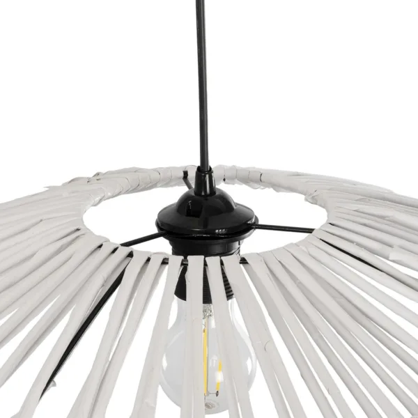 GLOBOSTAR® JAPAN 205-0052 Boho Κρεμαστό Φωτιστικό Οροφής με Ντουί 1 x E27 AC 220-240V IP20 - Λευκό - M40 x Π40 x Υ8cm - Image 7