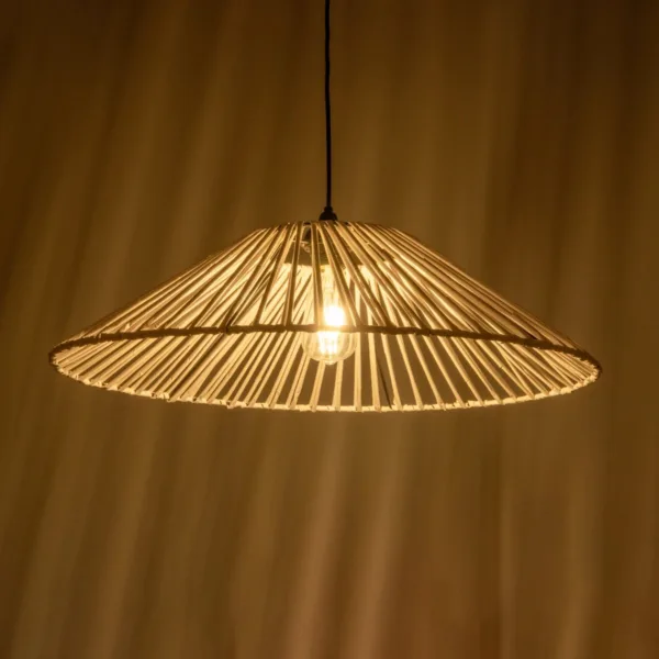 GLOBOSTAR® JAPAN 205-0053 Boho Κρεμαστό Φωτιστικό Οροφής με Ντουί 1 x E27 AC 220-240V IP20 - Λευκό - M60 x Π60 x Υ20cm - Image 2