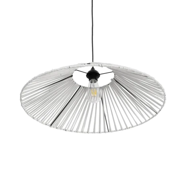 GLOBOSTAR® JAPAN 205-0053 Boho Κρεμαστό Φωτιστικό Οροφής με Ντουί 1 x E27 AC 220-240V IP20 - Λευκό - M60 x Π60 x Υ20cm - Image 5
