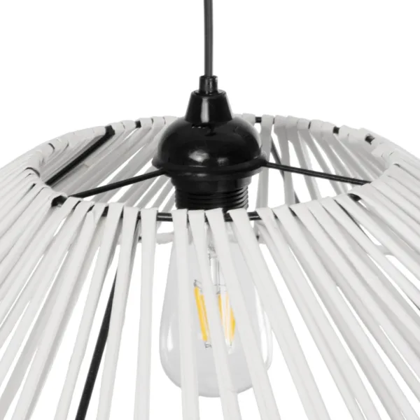 GLOBOSTAR® JAPAN 205-0053 Boho Κρεμαστό Φωτιστικό Οροφής με Ντουί 1 x E27 AC 220-240V IP20 - Λευκό - M60 x Π60 x Υ20cm - Image 7