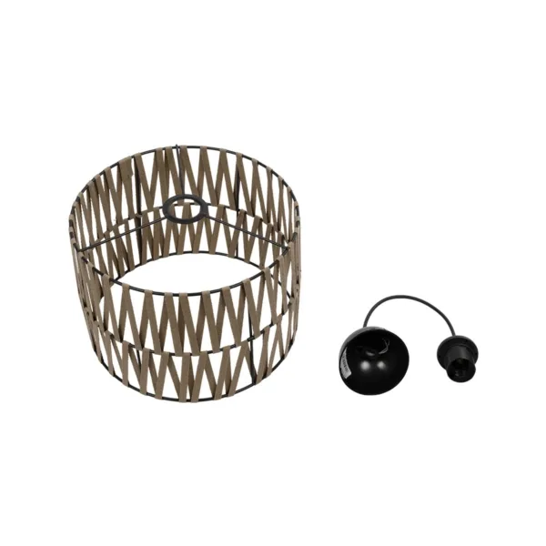 GLOBOSTAR® MARS 205-0054 Boho Κρεμαστό Φωτιστικό Οροφής με Ντουί 1 x E27 AC 220-240V IP20 - Μπεζ - M30 x Π30 x Υ24cm - Image 10