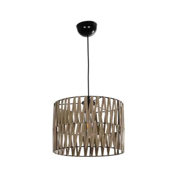 GLOBOSTAR® MARS 205-0054 Boho Κρεμαστό Φωτιστικό Οροφής με Ντουί 1 x E27 AC 220-240V IP20 - Μπεζ - M30 x Π30 x Υ24cm - Image 3
