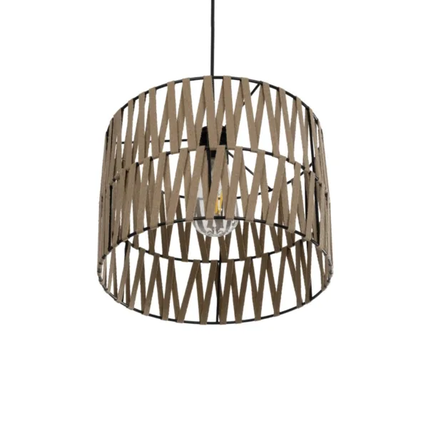 GLOBOSTAR® MARS 205-0054 Boho Κρεμαστό Φωτιστικό Οροφής με Ντουί 1 x E27 AC 220-240V IP20 - Μπεζ - M30 x Π30 x Υ24cm - Image 5