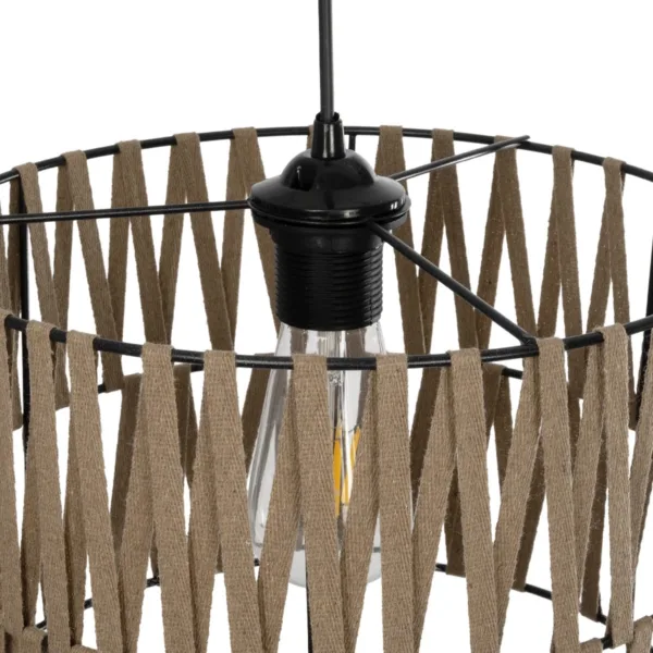 GLOBOSTAR® MARS 205-0054 Boho Κρεμαστό Φωτιστικό Οροφής με Ντουί 1 x E27 AC 220-240V IP20 - Μπεζ - M30 x Π30 x Υ24cm - Image 7