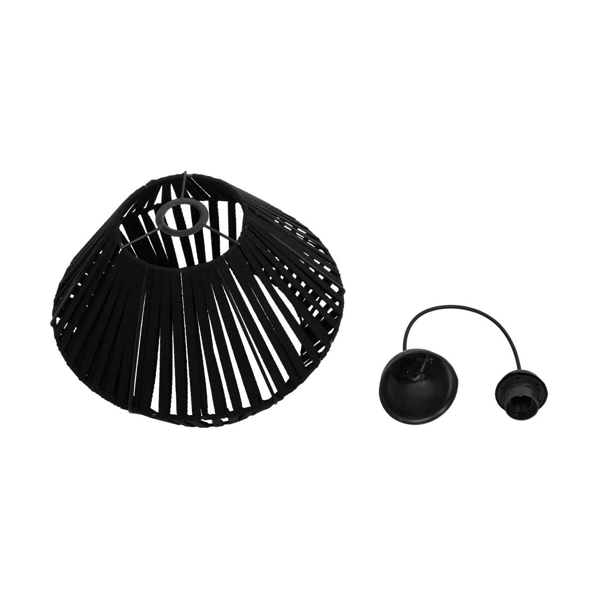 GLOBOSTAR® NUI 205-0061 Boho Κρεμαστό Φωτιστικό Οροφής με Ντουί 1 x E27 AC 220-240V IP20 - Μαύρο - M36 x Π36 x Υ27cm - Image 11