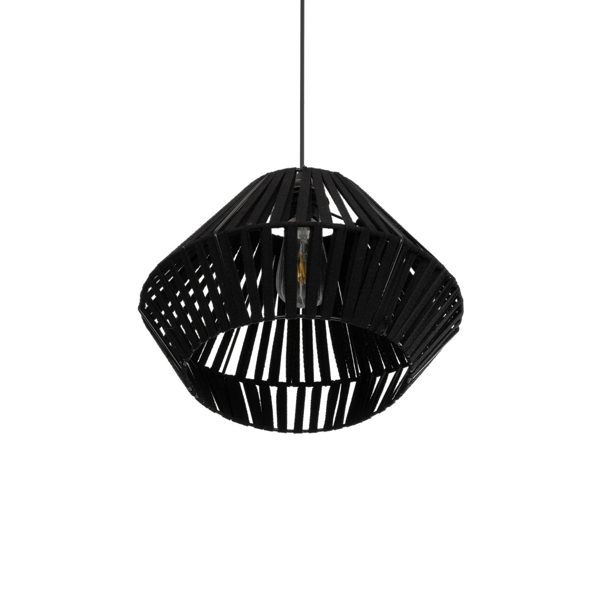 GLOBOSTAR® NUI 205-0061 Boho Κρεμαστό Φωτιστικό Οροφής με Ντουί 1 x E27 AC 220-240V IP20 - Μαύρο - M36 x Π36 x Υ27cm - Image 5