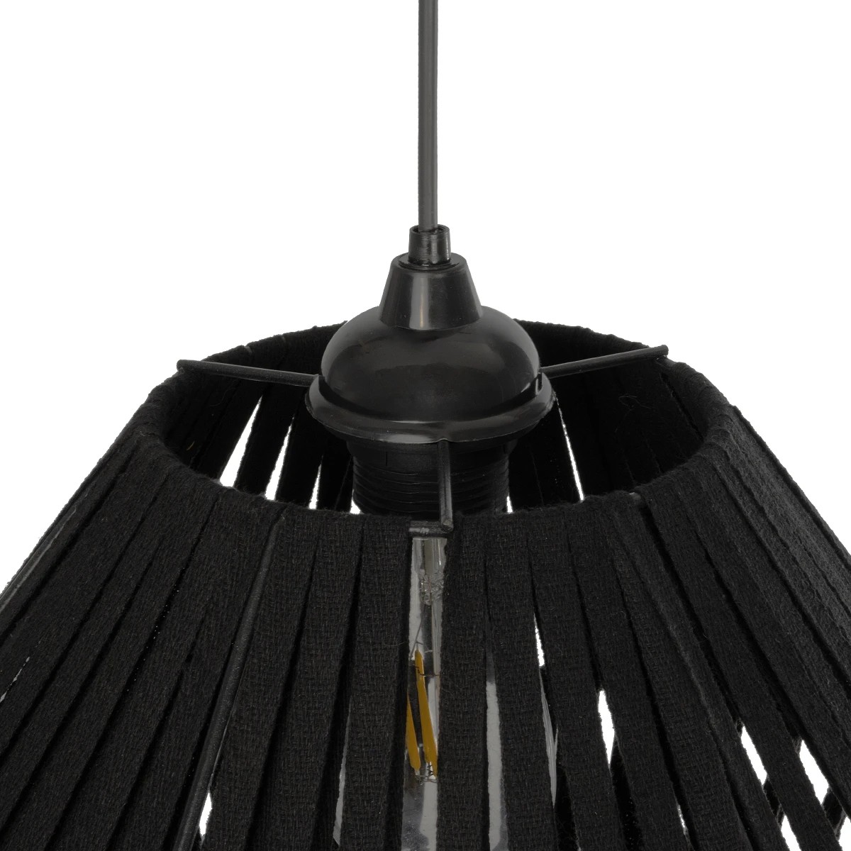 GLOBOSTAR® NUI 205-0061 Boho Κρεμαστό Φωτιστικό Οροφής με Ντουί 1 x E27 AC 220-240V IP20 - Μαύρο - M36 x Π36 x Υ27cm - Image 9