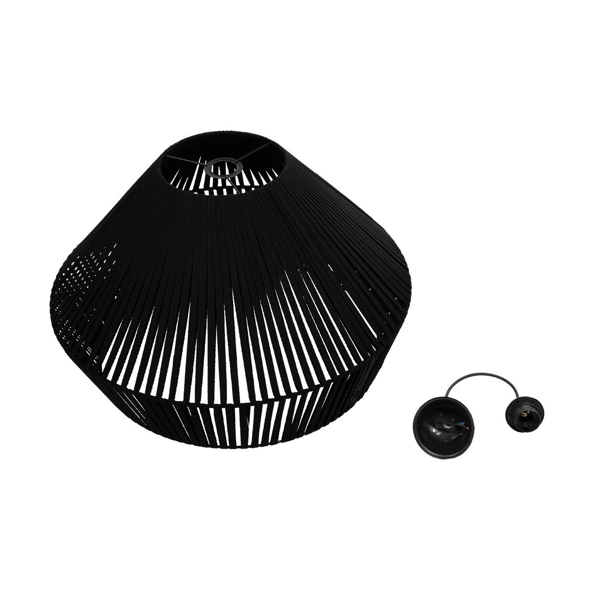 GLOBOSTAR® NUI 205-0062 Boho Κρεμαστό Φωτιστικό Οροφής με Ντουί 1 x E27 AC 220-240V IP20 - Μαύρο - M60 x Π60 x Υ41cm - Image 11