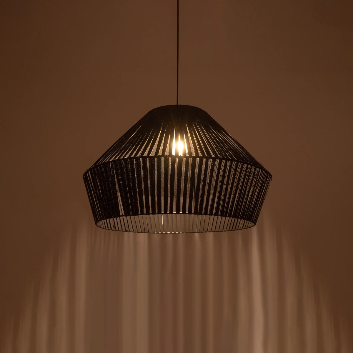 GLOBOSTAR® NUI 205-0062 Boho Κρεμαστό Φωτιστικό Οροφής με Ντουί 1 x E27 AC 220-240V IP20 - Μαύρο - M60 x Π60 x Υ41cm - Image 2