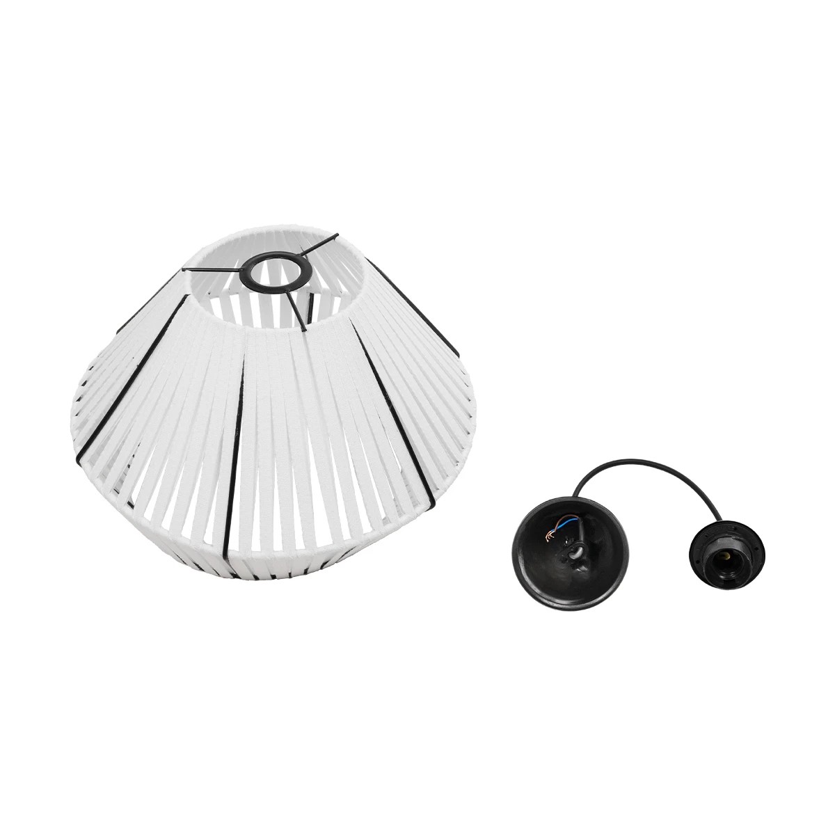 GLOBOSTAR® NUI 205-0063 Boho Κρεμαστό Φωτιστικό Οροφής με Ντουί 1 x E27 AC 220-240V IP20 - Λευκό - M36 x Π36 x Υ27cm - Image 11