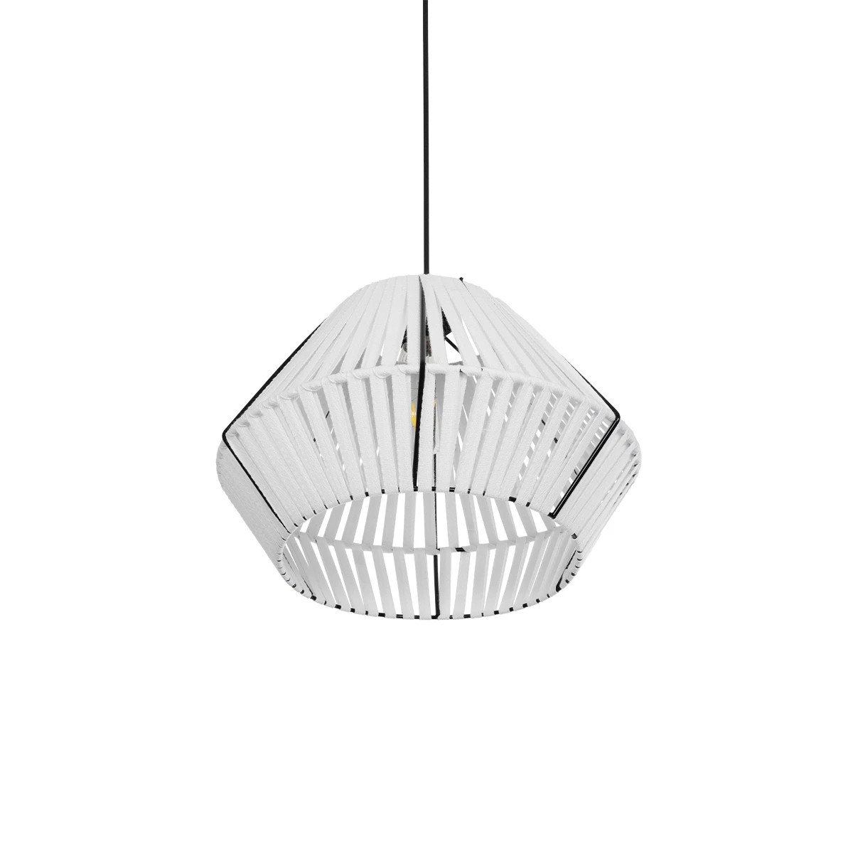 GLOBOSTAR® NUI 205-0063 Boho Κρεμαστό Φωτιστικό Οροφής με Ντουί 1 x E27 AC 220-240V IP20 - Λευκό - M36 x Π36 x Υ27cm - Image 5