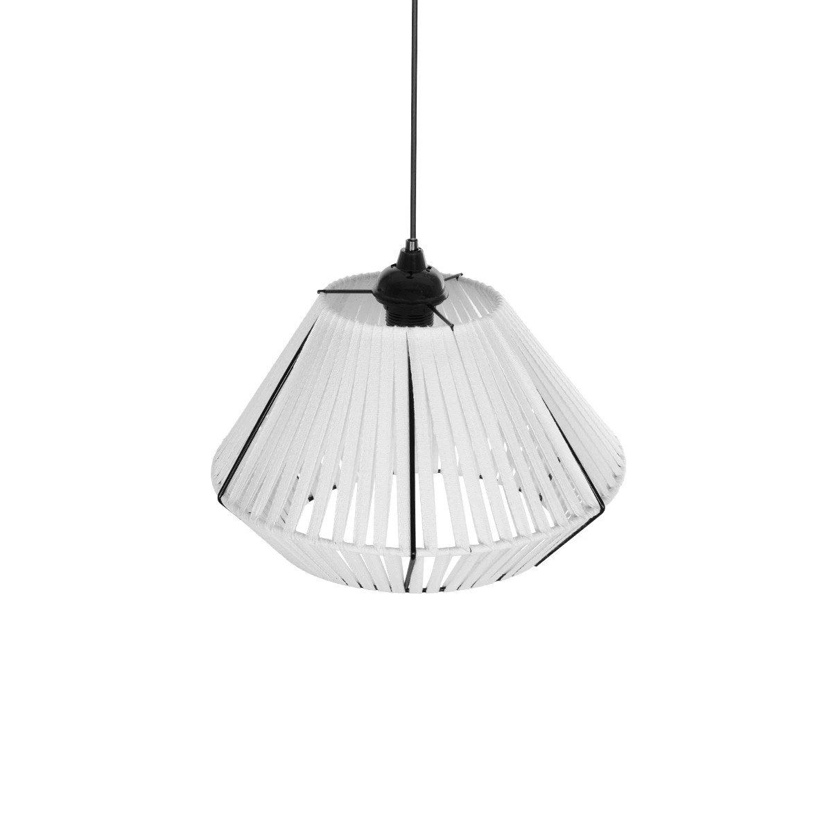 GLOBOSTAR® NUI 205-0063 Boho Κρεμαστό Φωτιστικό Οροφής με Ντουί 1 x E27 AC 220-240V IP20 - Λευκό - M36 x Π36 x Υ27cm - Image 6