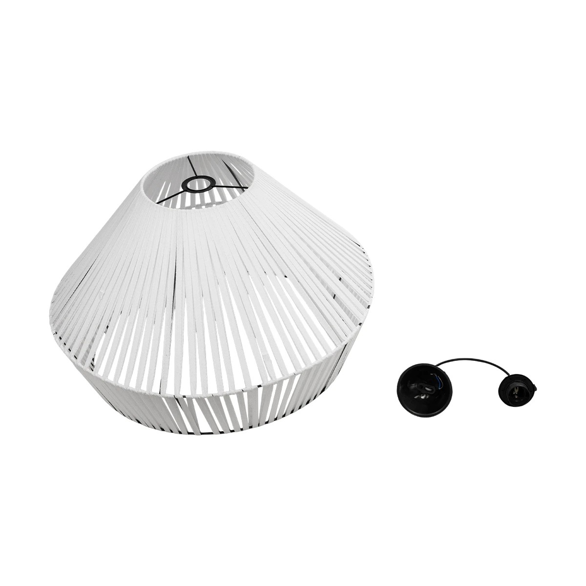 GLOBOSTAR® NUI 205-0064 Boho Κρεμαστό Φωτιστικό Οροφής με Ντουί 1 x E27 AC 220-240V IP20 - Λευκό - M60 x Π60 x Υ41cm - Image 11