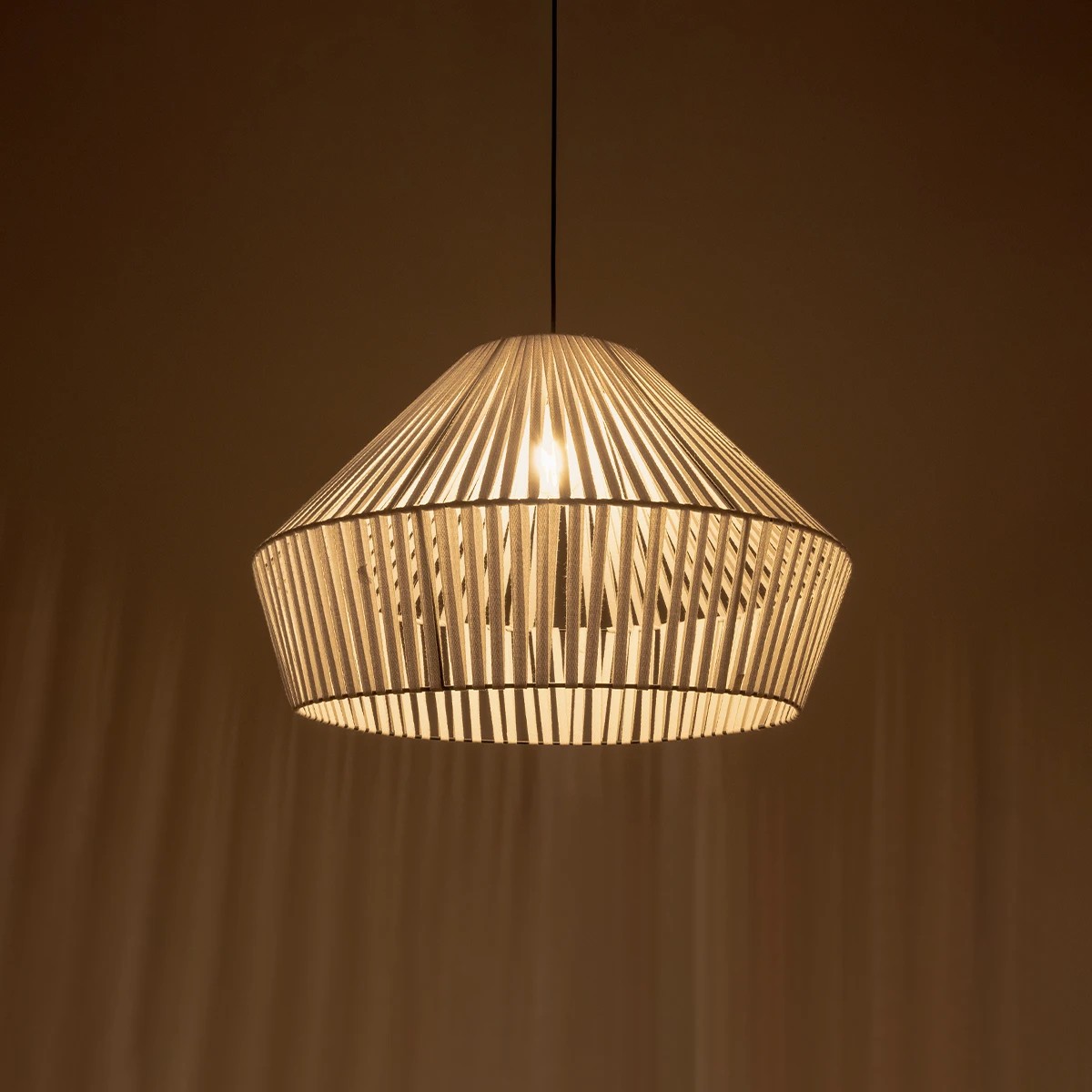 GLOBOSTAR® NUI 205-0064 Boho Κρεμαστό Φωτιστικό Οροφής με Ντουί 1 x E27 AC 220-240V IP20 - Λευκό - M60 x Π60 x Υ41cm - Image 2