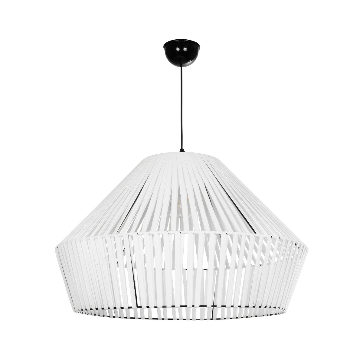 GLOBOSTAR® NUI 205-0064 Boho Κρεμαστό Φωτιστικό Οροφής με Ντουί 1 x E27 AC 220-240V IP20 - Λευκό - M60 x Π60 x Υ41cm - Image 3