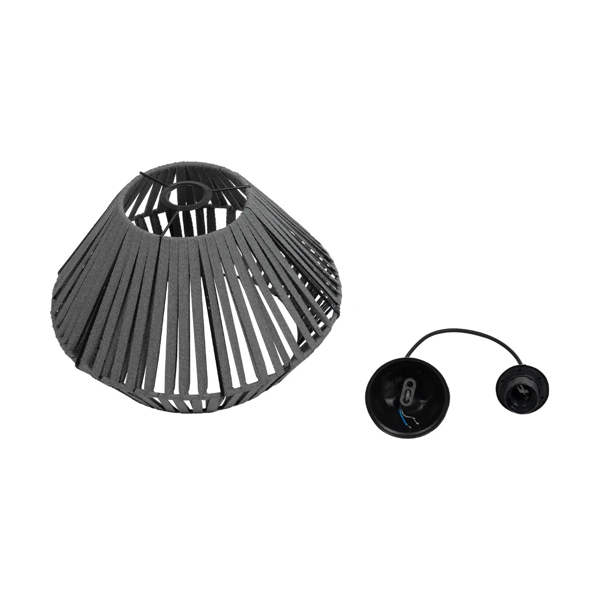 GLOBOSTAR® NUI 205-0065 Boho Κρεμαστό Φωτιστικό Οροφής με Ντουί 1 x E27 AC 220-240V IP20 - Γκρι - M36 x Π36 x Υ27cm - Image 11