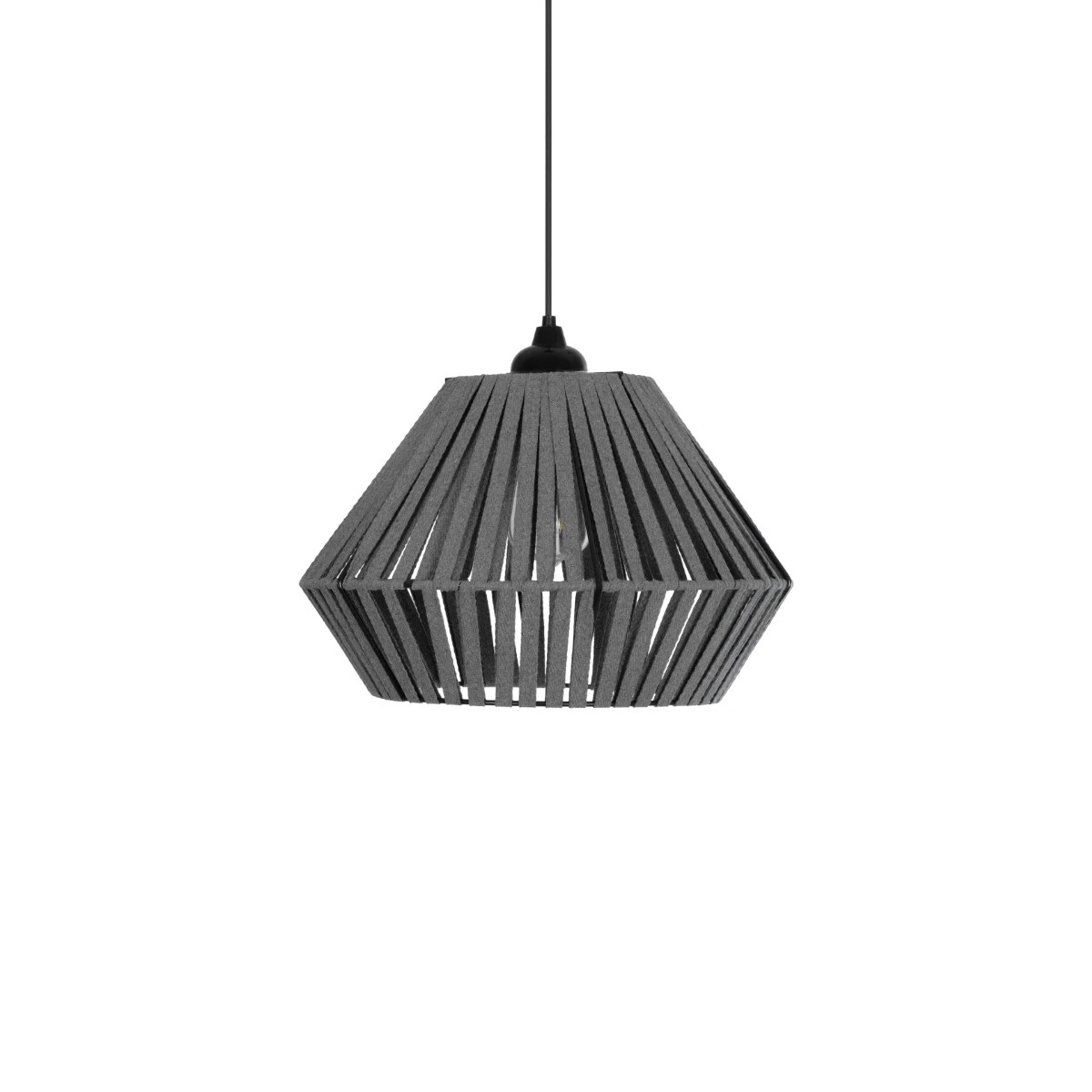 GLOBOSTAR® NUI 205-0065 Boho Κρεμαστό Φωτιστικό Οροφής με Ντουί 1 x E27 AC 220-240V IP20 - Γκρι - M36 x Π36 x Υ27cm - Image 4