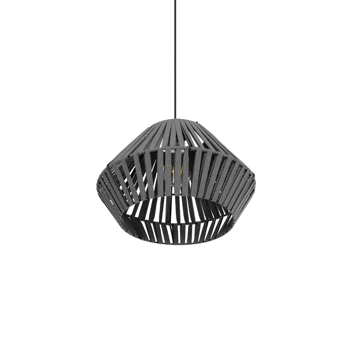 GLOBOSTAR® NUI 205-0065 Boho Κρεμαστό Φωτιστικό Οροφής με Ντουί 1 x E27 AC 220-240V IP20 - Γκρι - M36 x Π36 x Υ27cm - Image 5