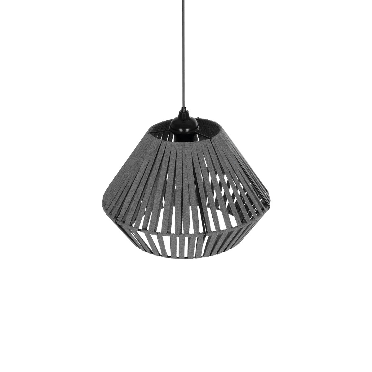 GLOBOSTAR® NUI 205-0065 Boho Κρεμαστό Φωτιστικό Οροφής με Ντουί 1 x E27 AC 220-240V IP20 - Γκρι - M36 x Π36 x Υ27cm - Image 6