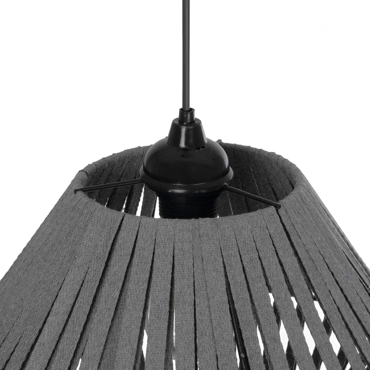 GLOBOSTAR® NUI 205-0065 Boho Κρεμαστό Φωτιστικό Οροφής με Ντουί 1 x E27 AC 220-240V IP20 - Γκρι - M36 x Π36 x Υ27cm - Image 9