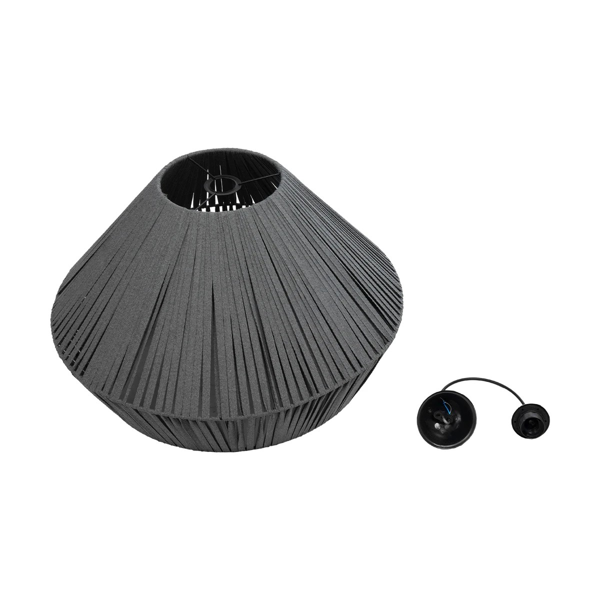 GLOBOSTAR® NUI 205-0066 Boho Κρεμαστό Φωτιστικό Οροφής με Ντουί 1 x E27 AC 220-240V IP20 - Γκρι - M60 x Π60 x Υ41cm - Image 11