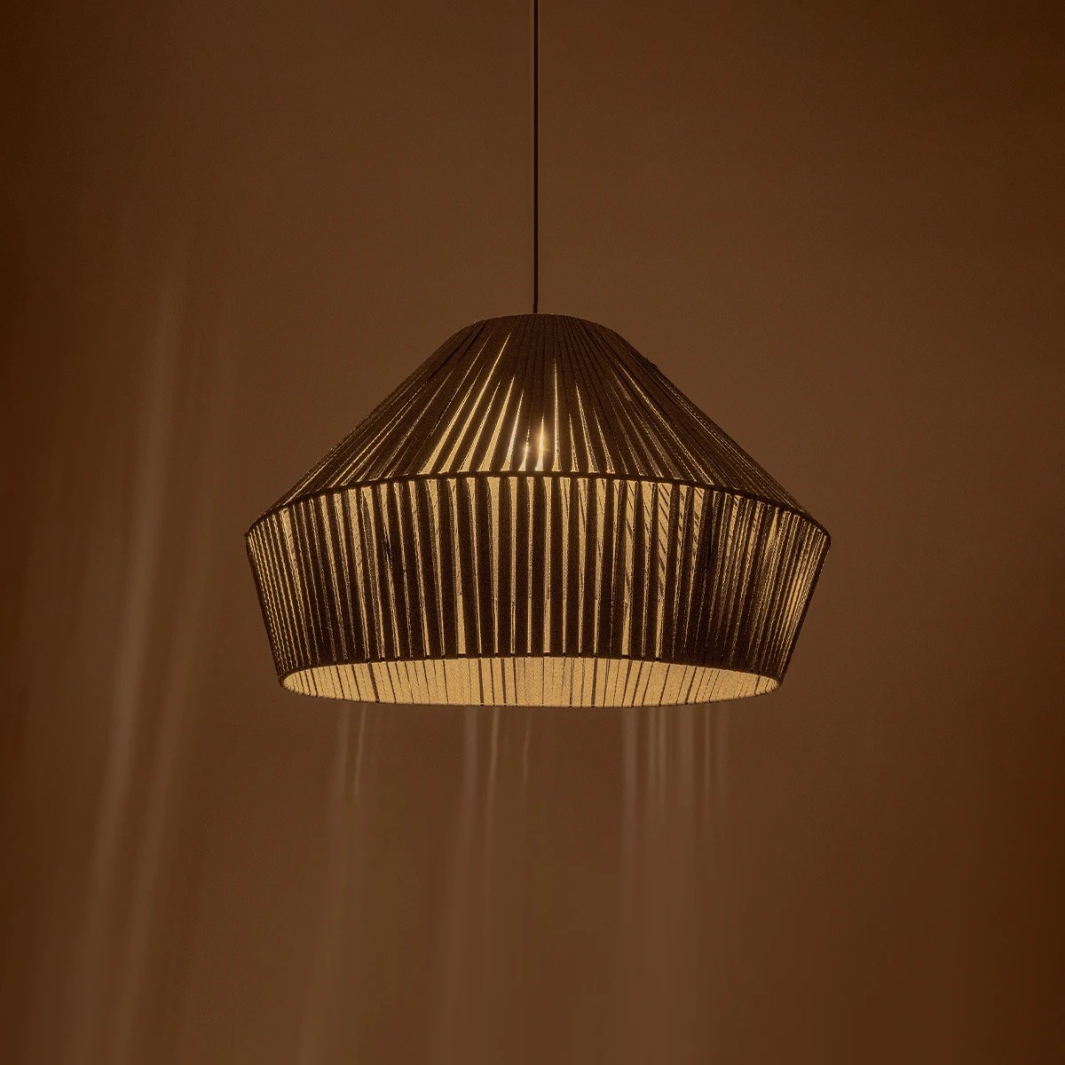 GLOBOSTAR® NUI 205-0066 Boho Κρεμαστό Φωτιστικό Οροφής με Ντουί 1 x E27 AC 220-240V IP20 - Γκρι - M60 x Π60 x Υ41cm - Image 2