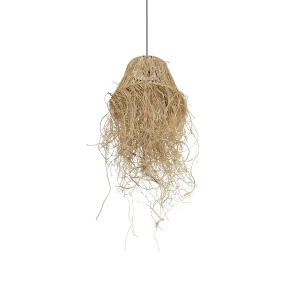 GLOBOSTAR® HERBE 205-0073 Boho Κρεμαστό Φωτιστικό Οροφής με Ντουί 1 x E27 AC 220-240V IP20 - Μπεζ - M30 x Π30 x Υ40cm - Image 5