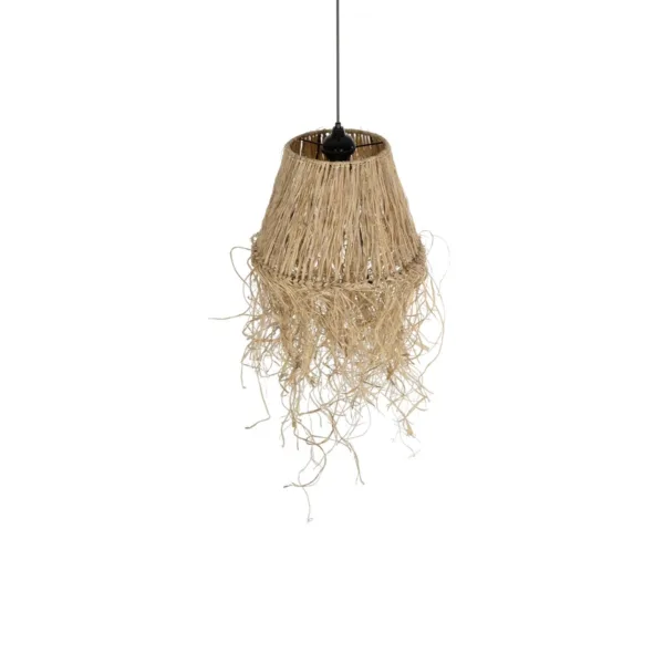 GLOBOSTAR® HERBE 205-0073 Boho Κρεμαστό Φωτιστικό Οροφής με Ντουί 1 x E27 AC 220-240V IP20 - Μπεζ - M30 x Π30 x Υ40cm - Image 6