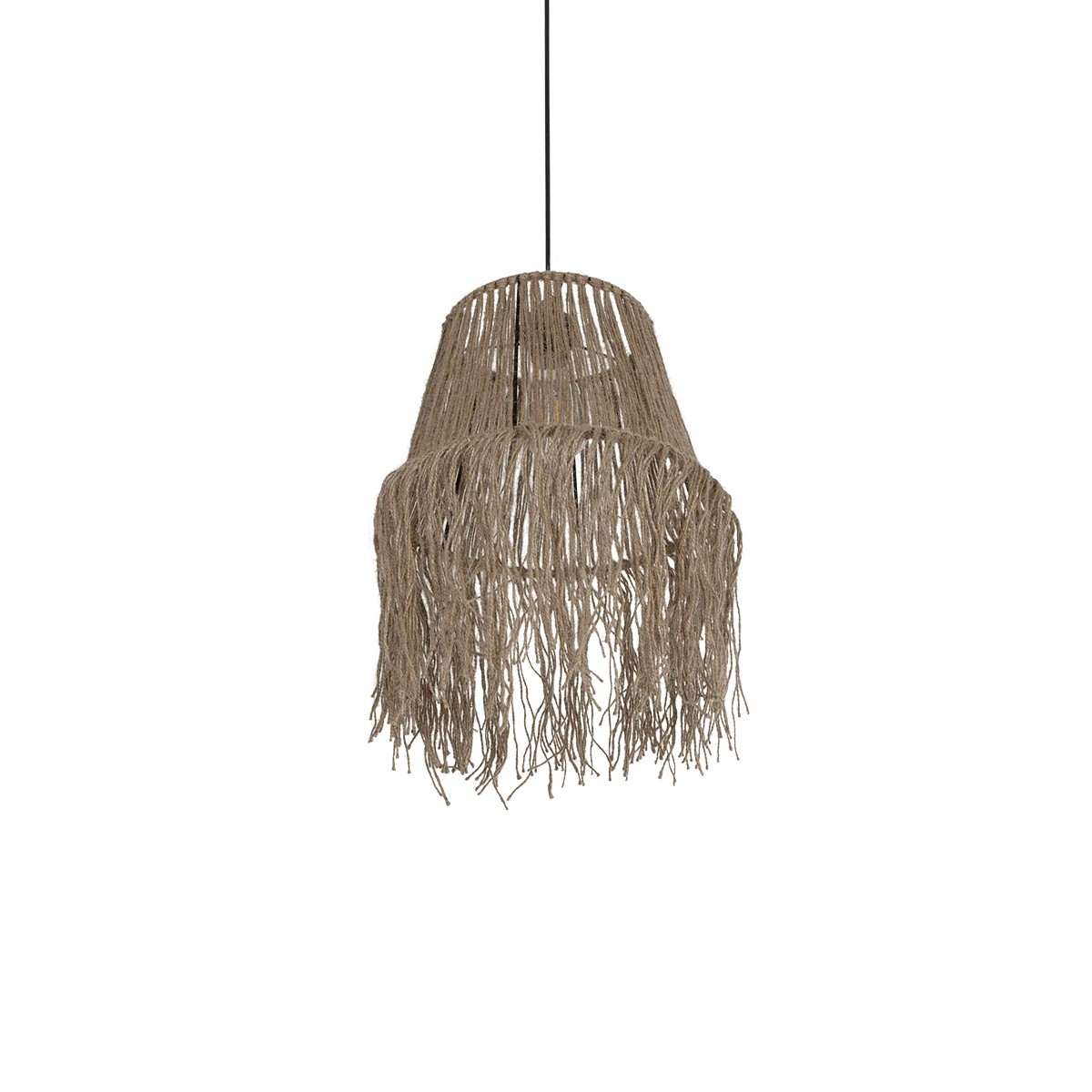 GLOBOSTAR® ROKA 205-0075 Boho Κρεμαστό Φωτιστικό Οροφής με Ντουί 1 x E27 AC 220-240V IP20 - Μπεζ - M30 x Π30 x Υ45cm - Image 5