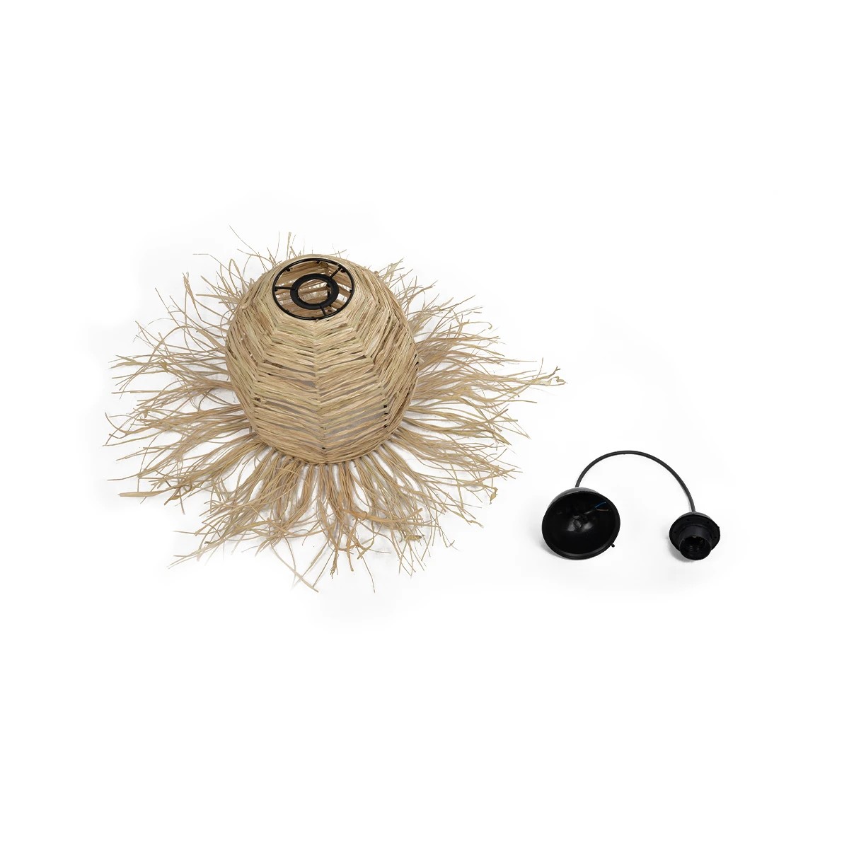 GLOBOSTAR® ROKA 205-0076 Boho Κρεμαστό Φωτιστικό Οροφής με Ντουί 1 x E27 AC 220-240V IP20 - Μπεζ - M25 x Π25 x Υ45cm - Image 12