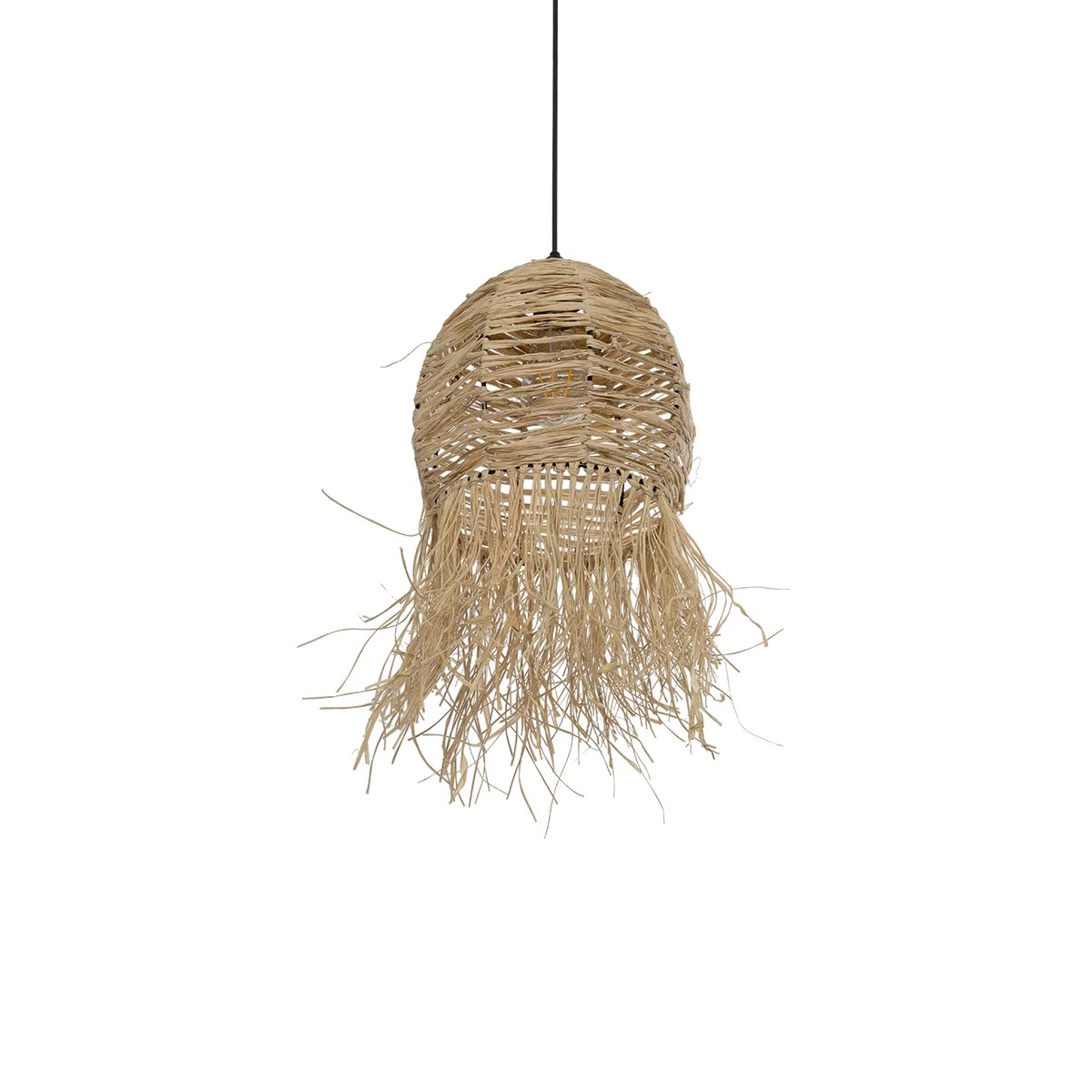 GLOBOSTAR® ROKA 205-0076 Boho Κρεμαστό Φωτιστικό Οροφής με Ντουί 1 x E27 AC 220-240V IP20 - Μπεζ - M25 x Π25 x Υ45cm - Image 5