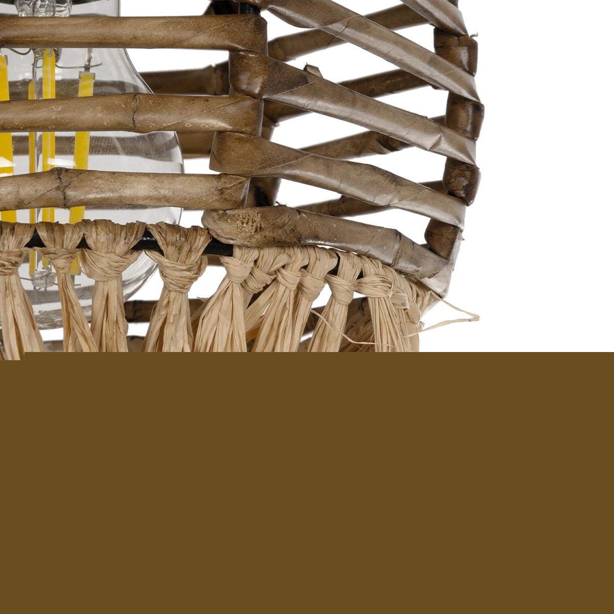 GLOBOSTAR® RIKTA 205-0077 Boho Κρεμαστό Φωτιστικό Οροφής με Ντουί 1 x E27 AC 220-240V IP20 - Μπεζ - M20 x Π20 x Υ30cm - Image 8