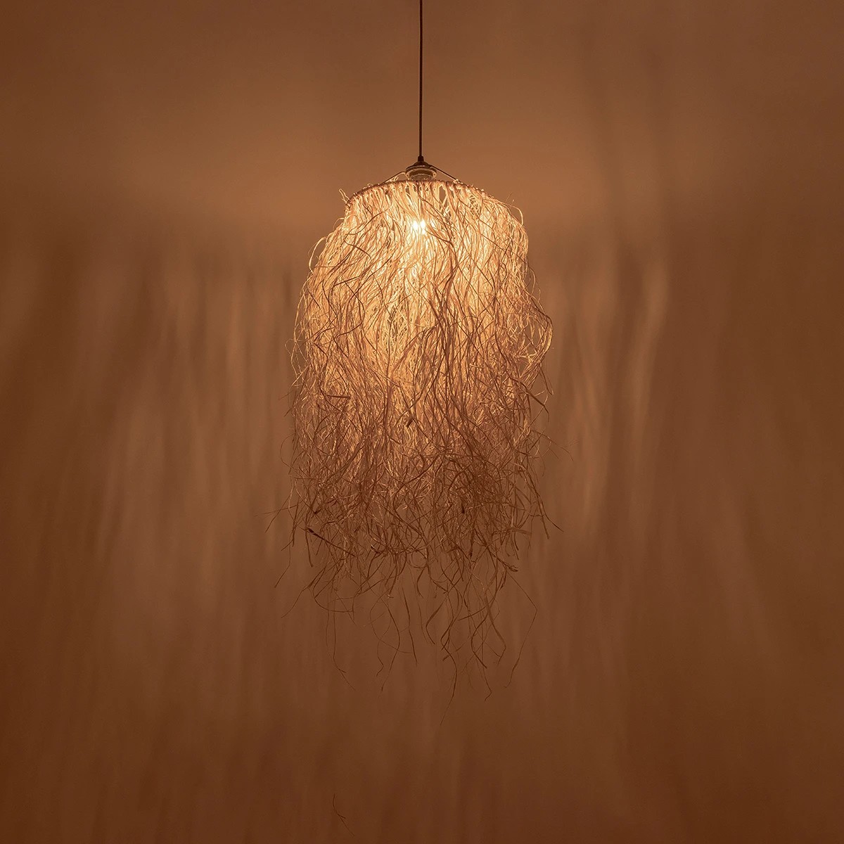 GLOBOSTAR® PIOVERE 205-0078 Boho Κρεμαστό Φωτιστικό Οροφής με Ντουί 1 x E27 AC 220-240V IP20 - Μπεζ - M35 x Π35 x Υ70cm - Image 2