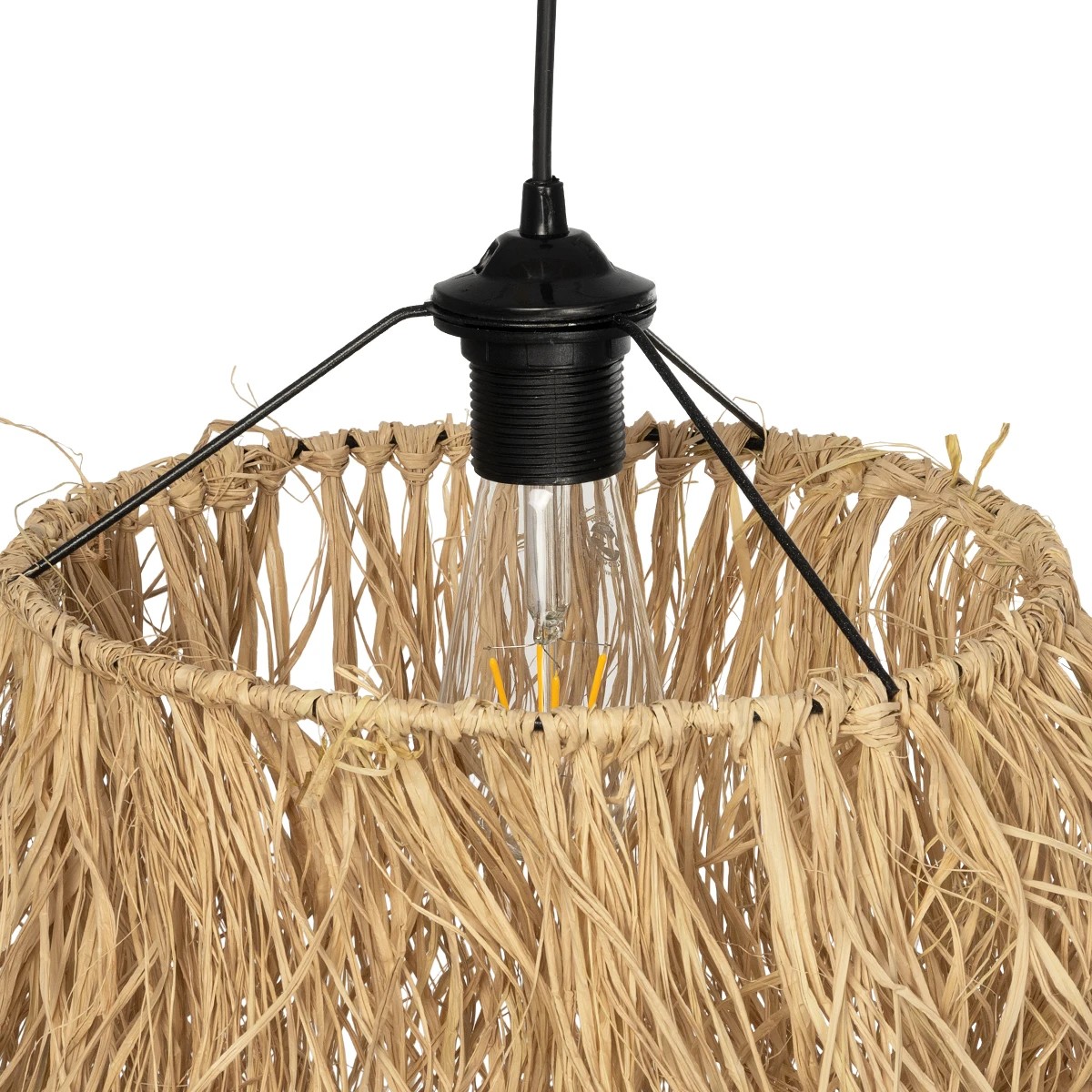 GLOBOSTAR® PIOVERE 205-0078 Boho Κρεμαστό Φωτιστικό Οροφής με Ντουί 1 x E27 AC 220-240V IP20 - Μπεζ - M35 x Π35 x Υ70cm - Image 9