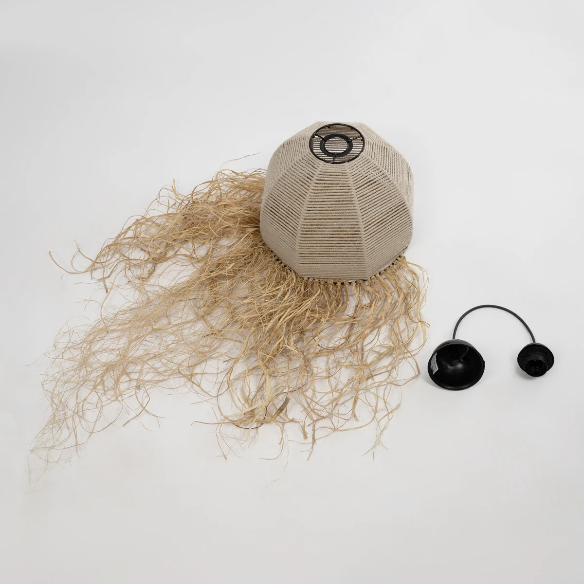 GLOBOSTAR® PLUVIA 205-0082 Boho Κρεμαστό Φωτιστικό Οροφής με Ντουί 1 x E27 AC 220-240V IP20 - Μπεζ - M30 x Π30 x Υ70cm - Image 12