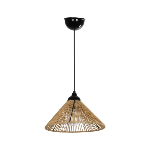 GLOBOSTAR® FUNIS 205-0084 Boho Κρεμαστό Φωτιστικό Οροφής με Ντουί 1 x E27 AC 220-240V IP20 - Μπεζ - M25 x Π25 x Υ16cm - Image 3