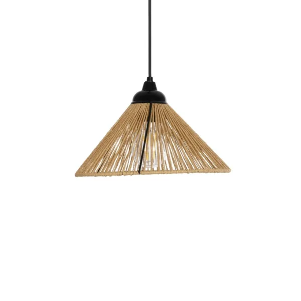 GLOBOSTAR® FUNIS 205-0084 Boho Κρεμαστό Φωτιστικό Οροφής με Ντουί 1 x E27 AC 220-240V IP20 - Μπεζ - M25 x Π25 x Υ16cm - Image 4