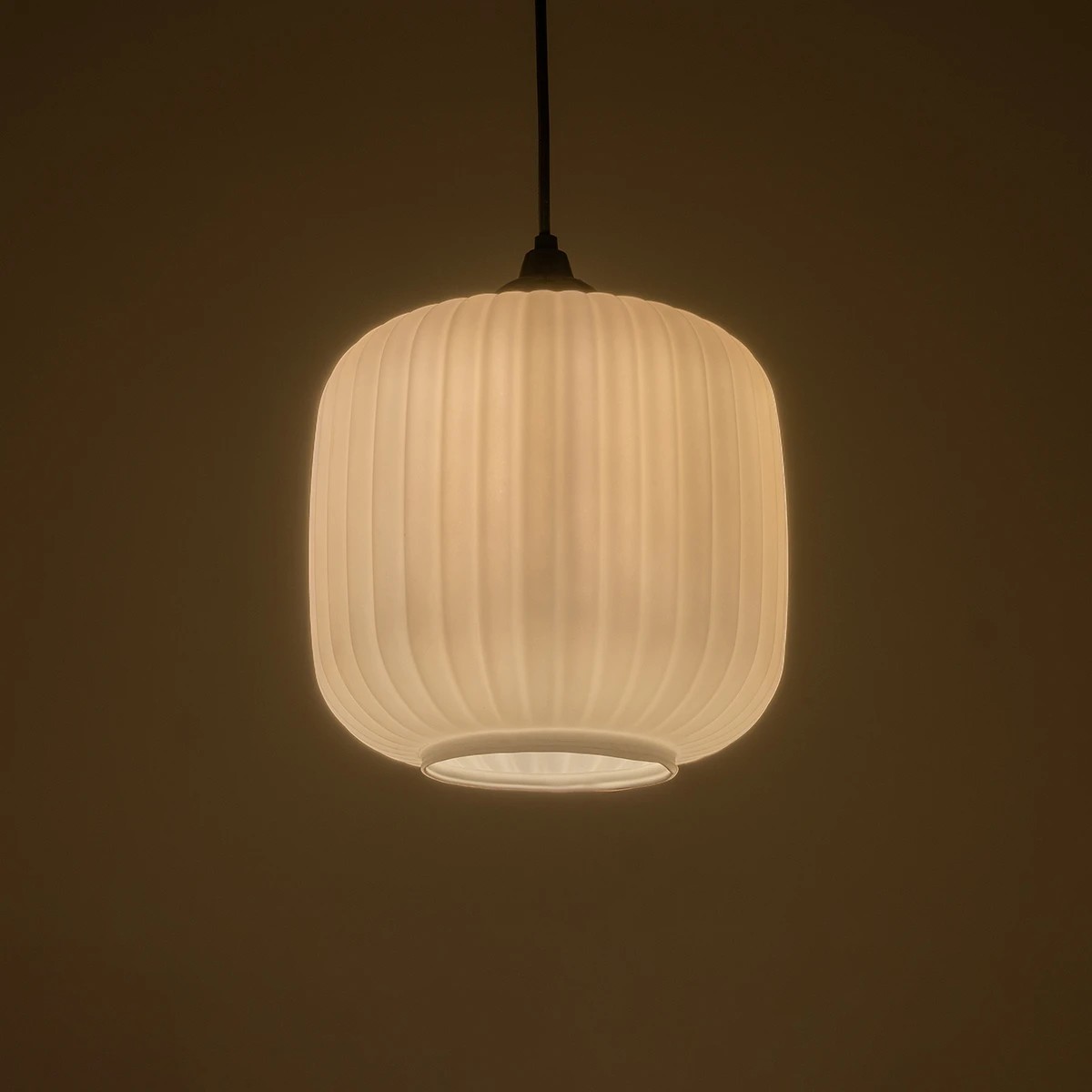 GLOBOSTAR® MELONI 206-0015 Μοντέρνο Κρεμαστό Φωτιστικό Οροφής με Ντουί 1 x E27 AC 220-240V IP20 - Λευκό - Μ20 x Π20 x Υ24cm - Image 2