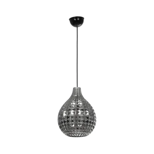 GLOBOSTAR® BASTIK 206-0026 Μοντέρνο Κρεμαστό Φωτιστικό Οροφής με Ντουί 1 x E27 AC 220-240V IP20 - Μαύρο Φιμέ - Μ22 x Π22 x Υ26cm - Image 3